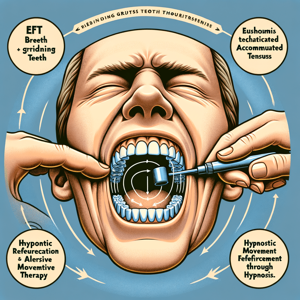 Le bruxisme, ou grincement des dents, est souvent le résultat de tensions et de stress accumulés. Cette routine EFT (Emotional Freedom Techniques) est conçue pour vous aider à libérer ces tensions et à ancrer des habitudes plus saines à travers un renforcement hypnotique et l'utilisation de la Thérapie par Mouvements Alternatifs (HTSMA). L'objectif est de vous permettre de gérer et de réduire les comportements liés au bruxisme, en combinant les techniques de tapotement EFT avec une relaxation profonde et l'intégration des nouvelles habitudes par l'hypnose.